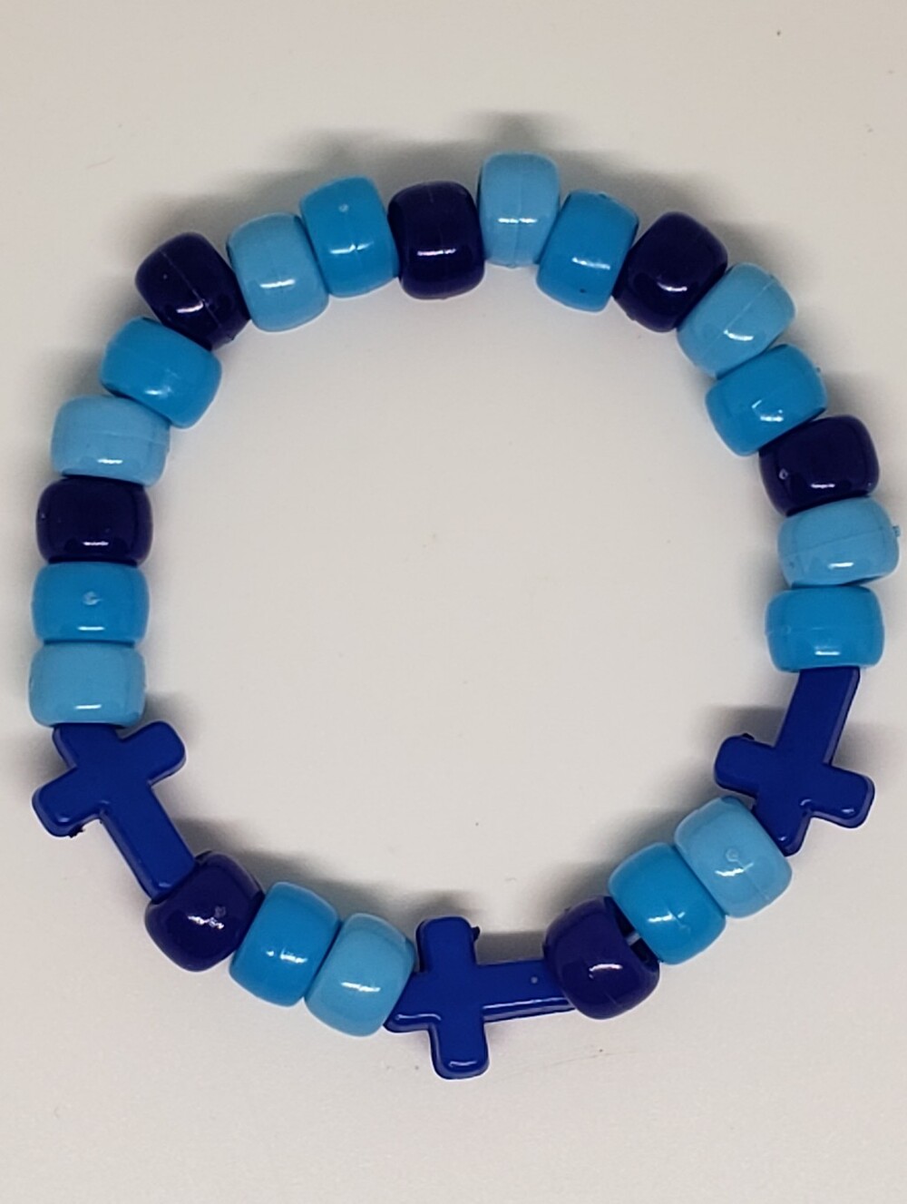 Handmade Blue Cross Beaded Bracelet
